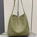 YSL 753837 Le 5 ¨¤ 7 Supple Large In Smooth Leather Green - Default Title - View 1