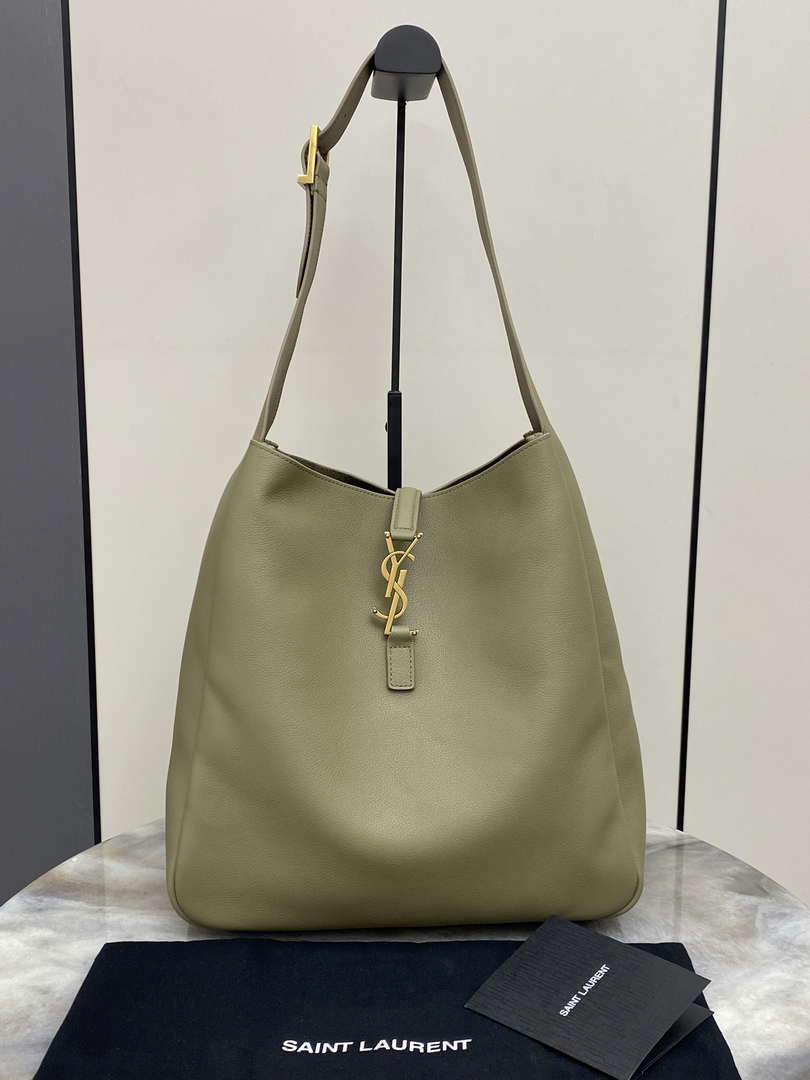 YSL 753837 Le 5 ¨¤ 7 Supple Large In Smooth Leather Green