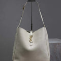 YSL 753837 Le 5 ¨¤ 7 Supple Large In Smooth Leather White - Default Title - View 1