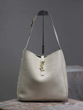 YSL 753837 Le 5 ¨¤ 7 Supple Large In Smooth Leather White