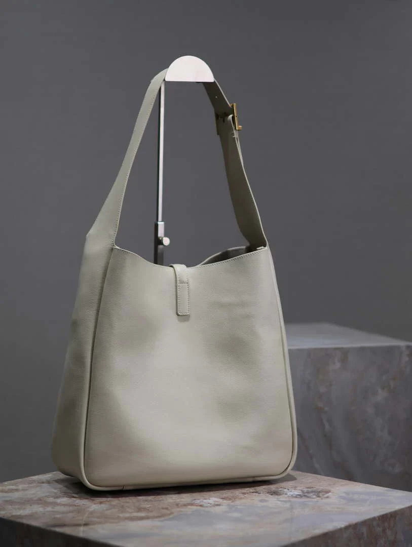YSL 753837 Le 5 ¨¤ 7 Supple Large In Smooth Leather White