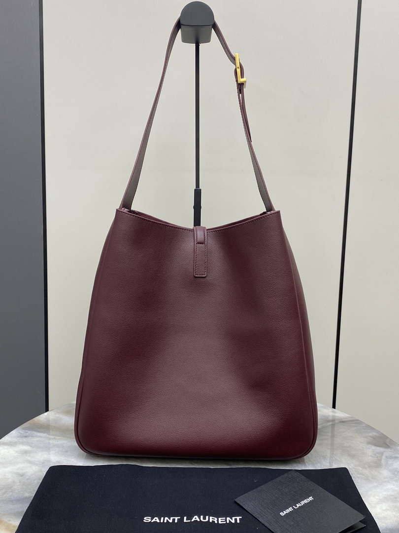 YSL 753837 Le 5 ¨¤ 7 Supple Large In Smooth Leather Wine Red