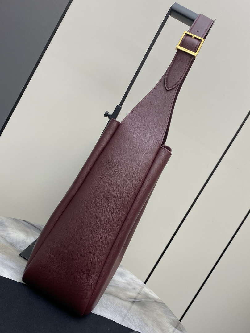 YSL 753837 Le 5 ¨¤ 7 Supple Large In Smooth Leather Wine Red