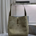 YSL 753837 LE 5 A 7 Supple Large In Suede Barley Green - Default Title - View 1