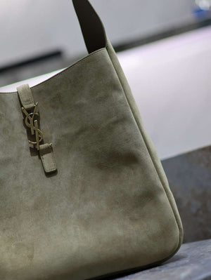 YSL 753837 LE 5 A 7 Supple Large In Suede Barley Green - Default Title - View 3