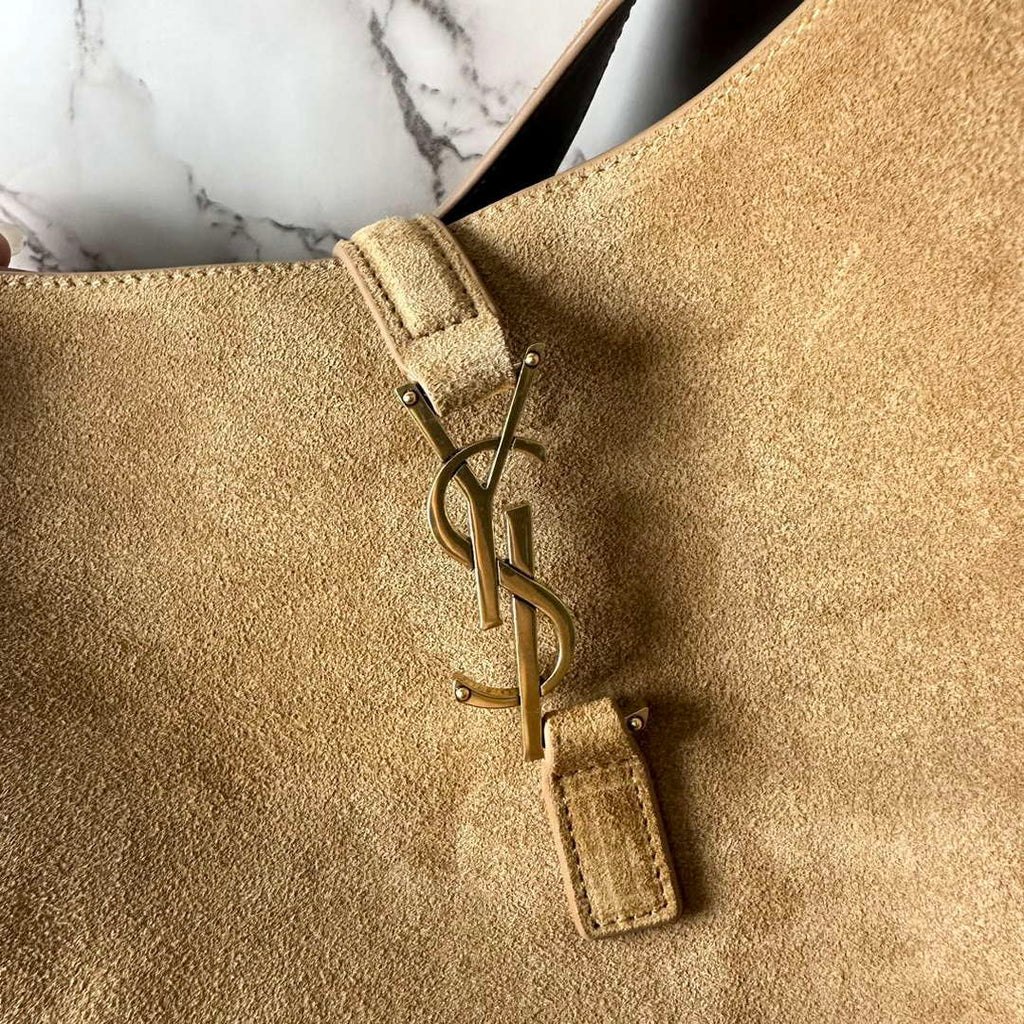 YSL 753837 LE 5 A 7 Supple Large In Suede Brown