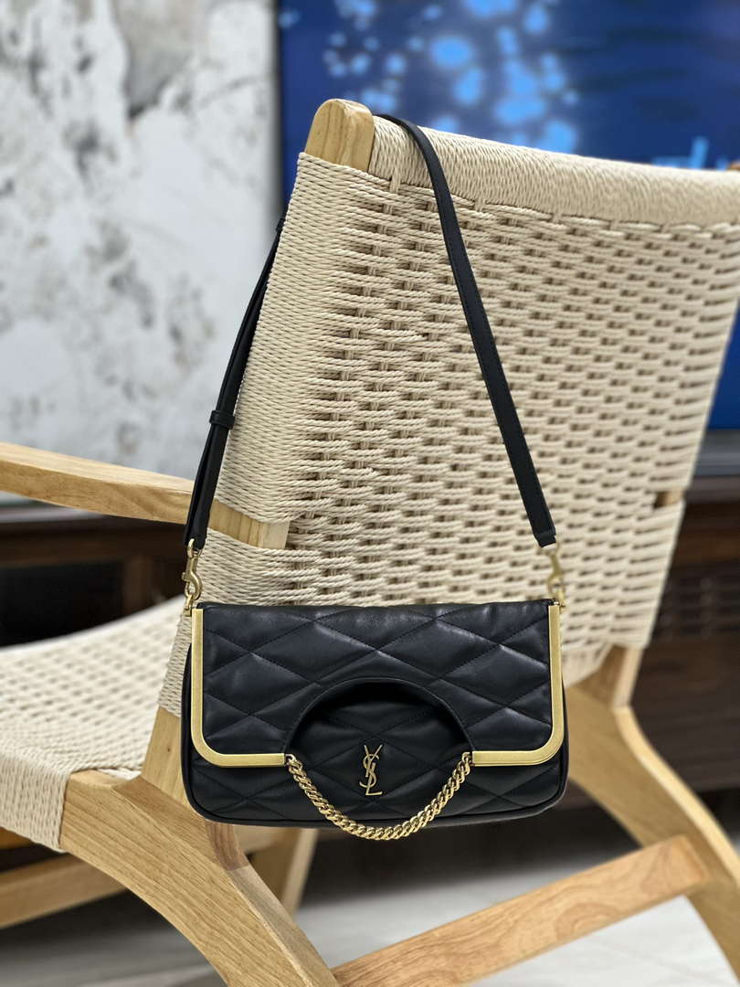 YSL 754001 Cerniera YSL Quilted Leather Top-Handle Bag LE 87 - Default Title - View 2