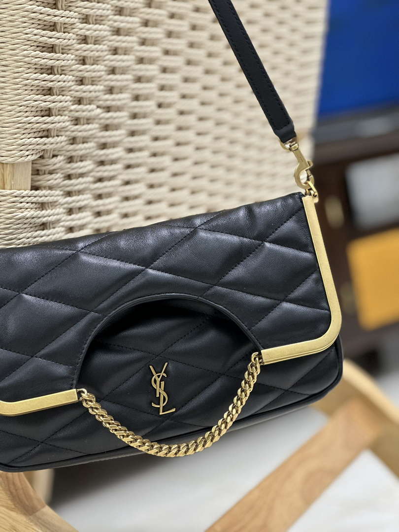 YSL 754001 Cerniera YSL Quilted Leather Top-Handle Bag LE 87 - Default Title - View 5
