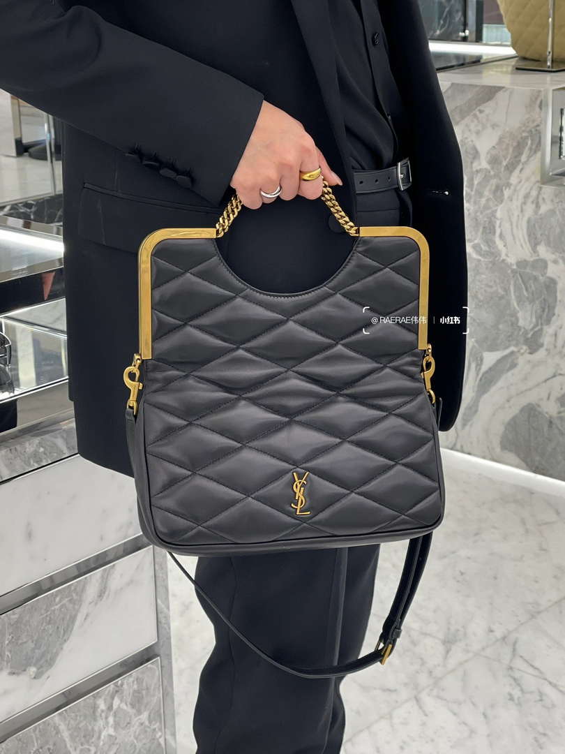 YSL 754001 Cerniera YSL Quilted Leather Top-Handle Bag LE 87