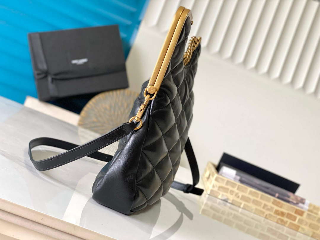 YSL 7540011 87 Quilted Lambskin Bag Black - Default Title - View 2
