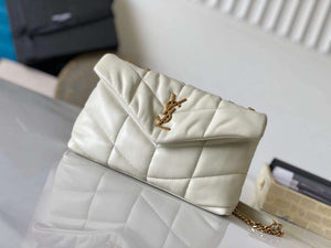 YSL 7593371 Puffer Toy Bag In Quilted Lambskin White - Default Title - View 1