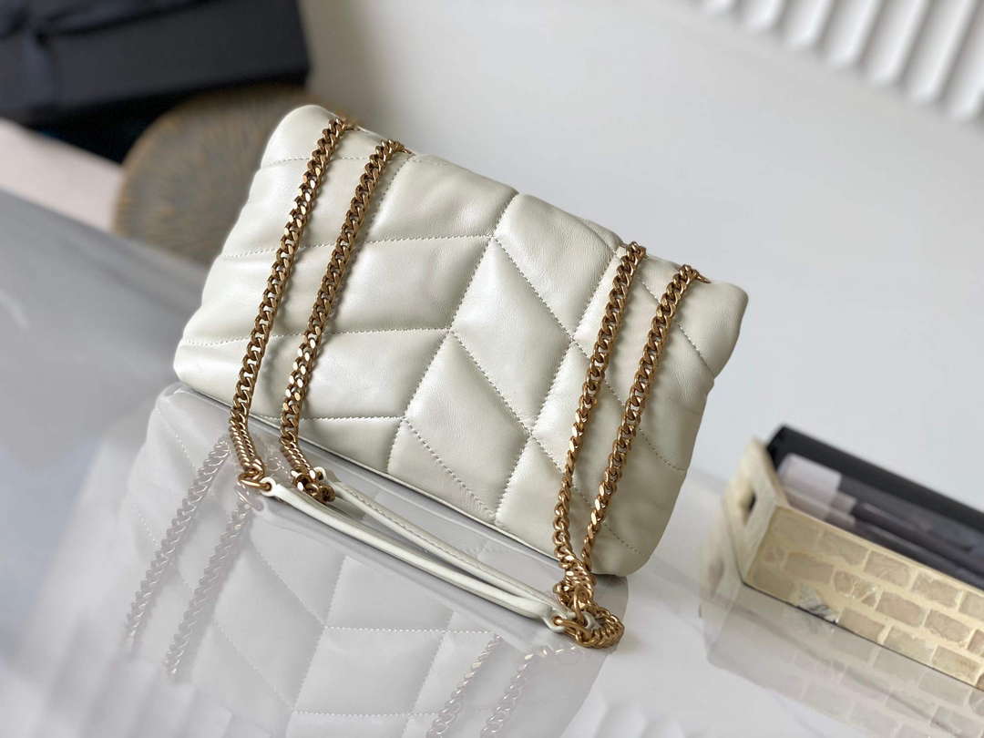 YSL 7593371 Puffer Toy Bag In Quilted Lambskin White - Default Title - View 3