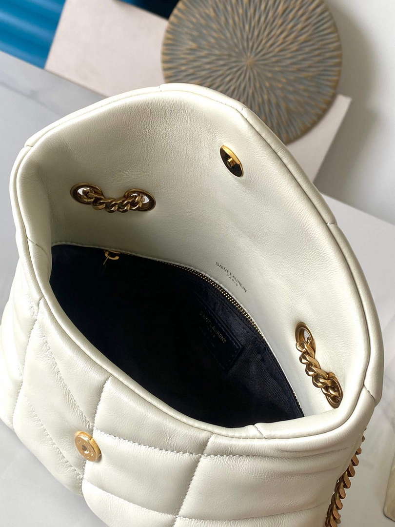 YSL 7593371 Puffer Toy Bag In Quilted Lambskin White - Default Title - View 9