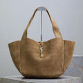 YSL 763435 LE 5 ¨¤ 7 BEA IN  Brown suede leather
