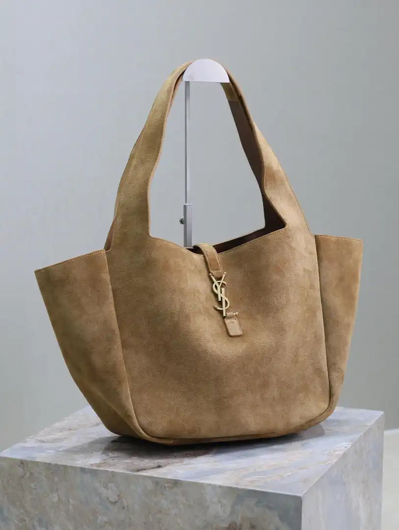 YSL 763435 LE 5 ¨¤ 7 BEA IN  Brown suede leather