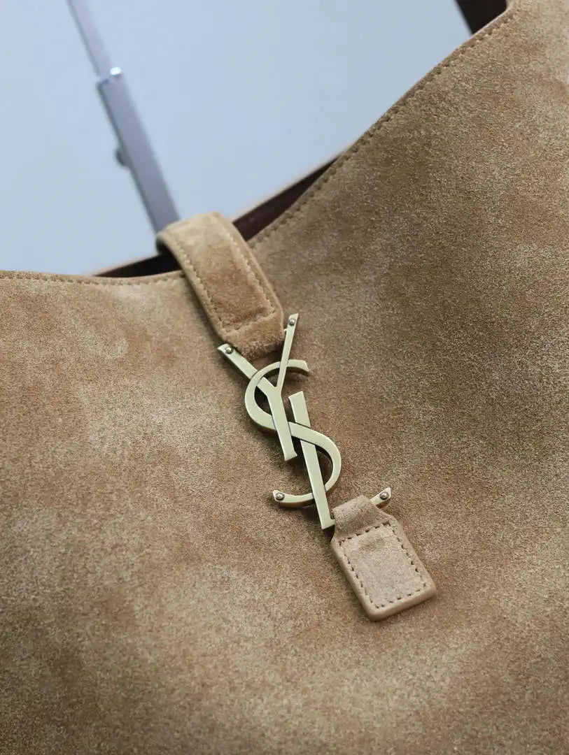 YSL 763435 LE 5 ¨¤ 7 BEA IN  Brown suede leather