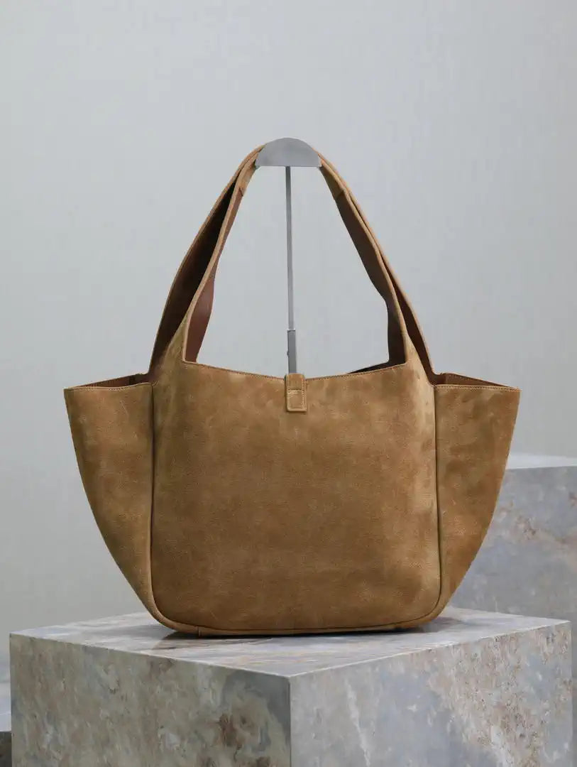 YSL 763435 LE 5 ¨¤ 7 BEA IN  Brown suede leather