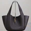 YSL 763435 LE 5 ¨¤ 7 BEA IN GRAINED LEATHER Dark Brown