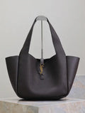 YSL 763435 LE 5 ¨¤ 7 BEA IN GRAINED LEATHER Dark Brown