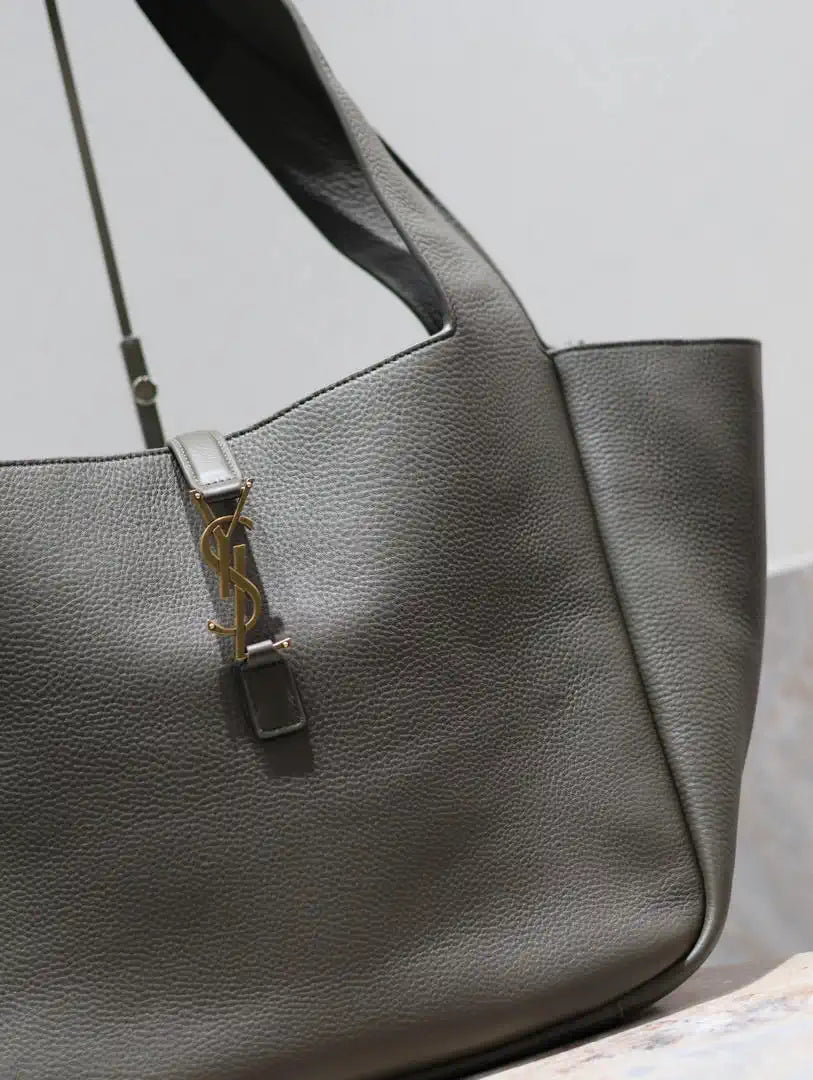 YSL 763435 LE 5 ¨¤ 7 BEA IN GRAINED LEATHER Dark Green