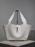 YSL 763435 LE 5 ¨¤ 7 BEA IN GRAINED LEATHER White