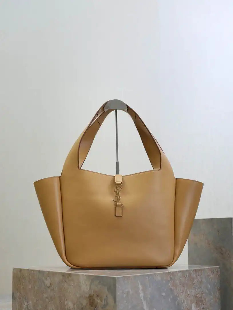 YSL 763435 LE 5 ¨¤ 7 BEA IN GRAINED LEATHER Apricot