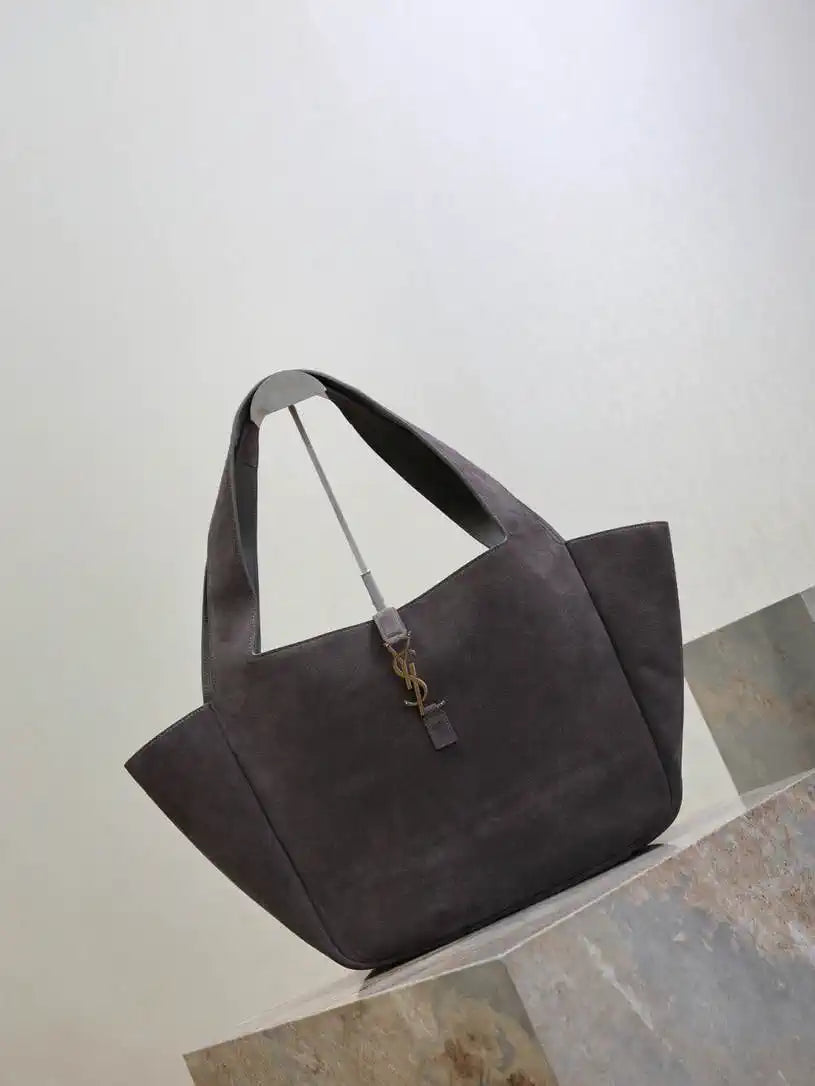YSL 763435 LE 5 ¨¤ 7 BEA IN  Gray suede
