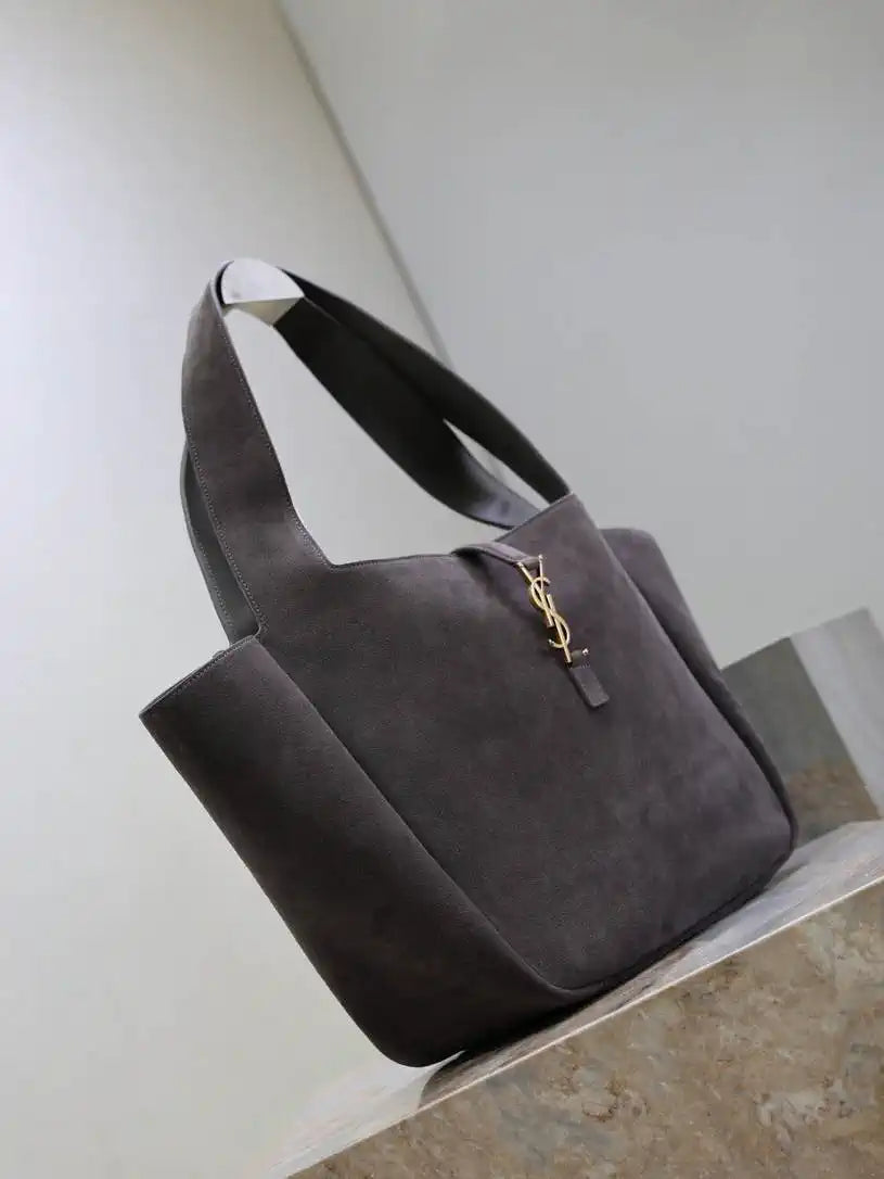 YSL 763435 LE 5 ¨¤ 7 BEA IN  Gray suede