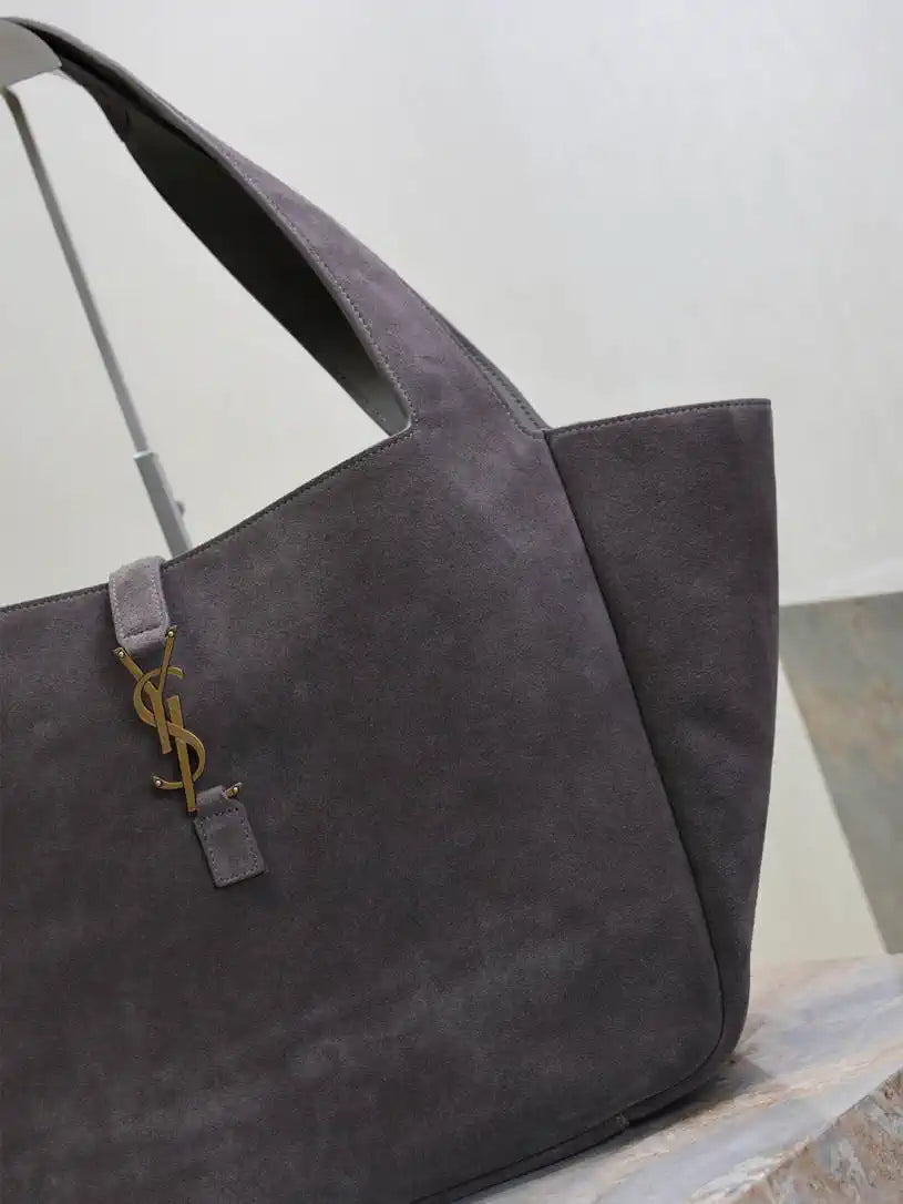 YSL 763435 LE 5 ¨¤ 7 BEA IN  Gray suede