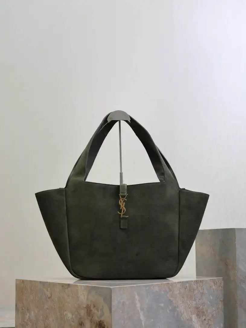 YSL 763435 LE 5 ¨¤ 7 BEA IN Green suede
