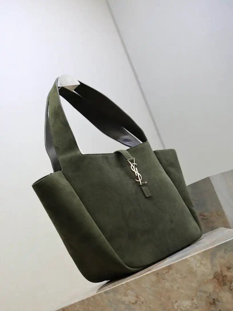 YSL 763435 LE 5 ¨¤ 7 BEA IN Green suede