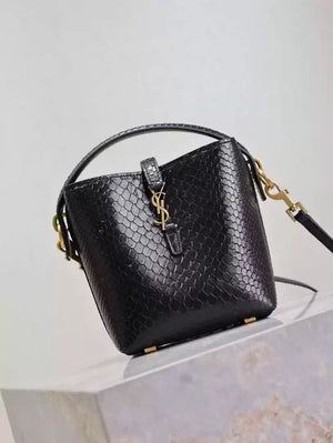 YSL 765870 LE 37 Mini in Black Lambskin leather Snake pattern - Default Title - View 2
