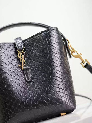 YSL 765870 LE 37 Mini in Black Lambskin leather Snake pattern - Default Title - View 3