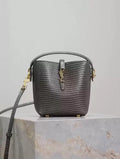 YSL 765870 LE 37 Mini in Dark Green Lambskin leather Lizard pattern