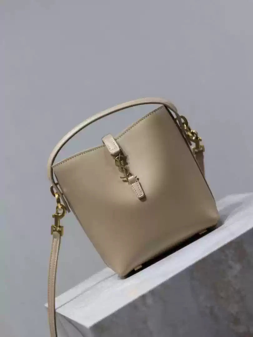 YSL 765870 LE 37 Mini in Lambskin leather Apricot