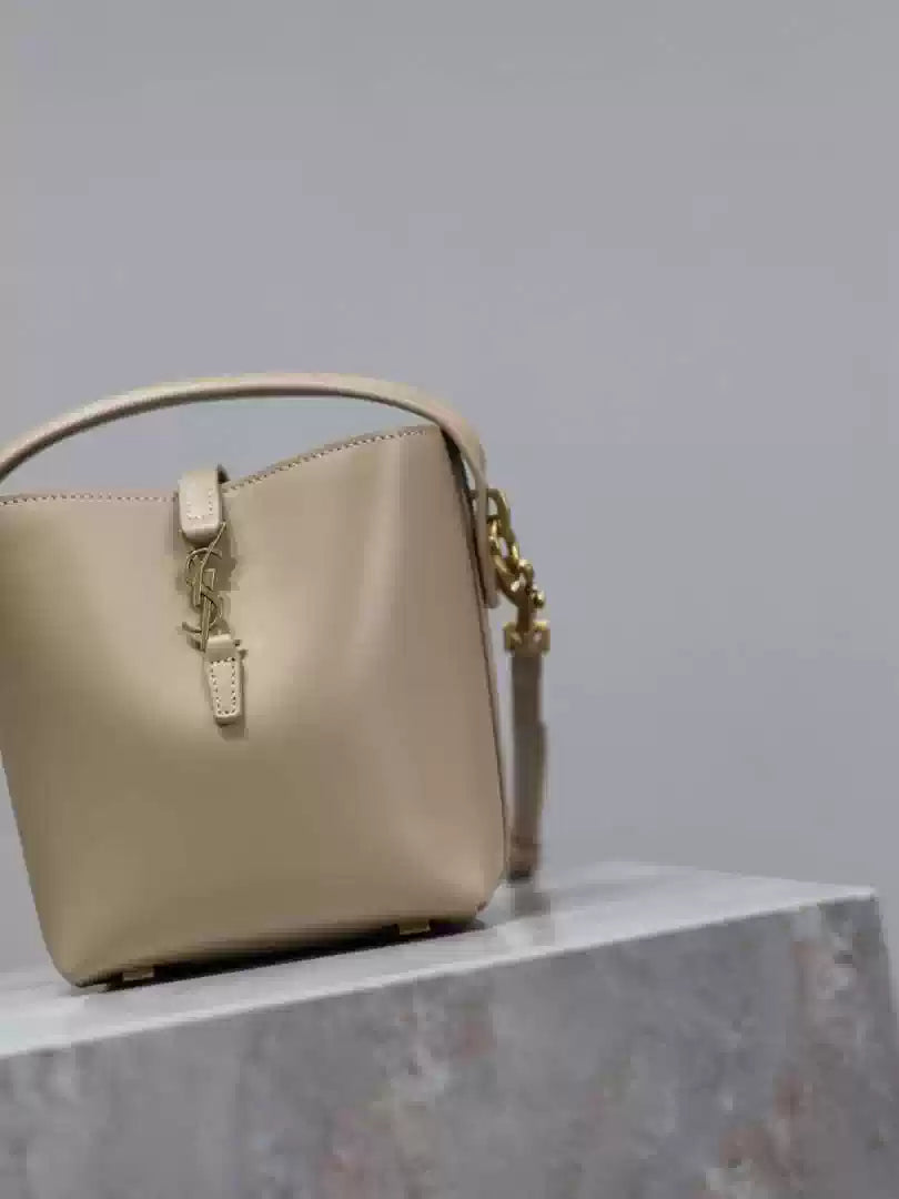 YSL 765870 LE 37 Mini in Lambskin leather Apricot