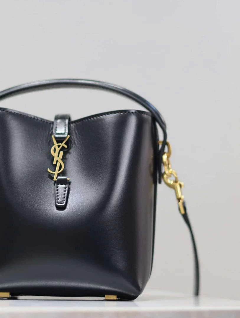 YSL 765870 LE 37 Mini in Lambskin leather Black