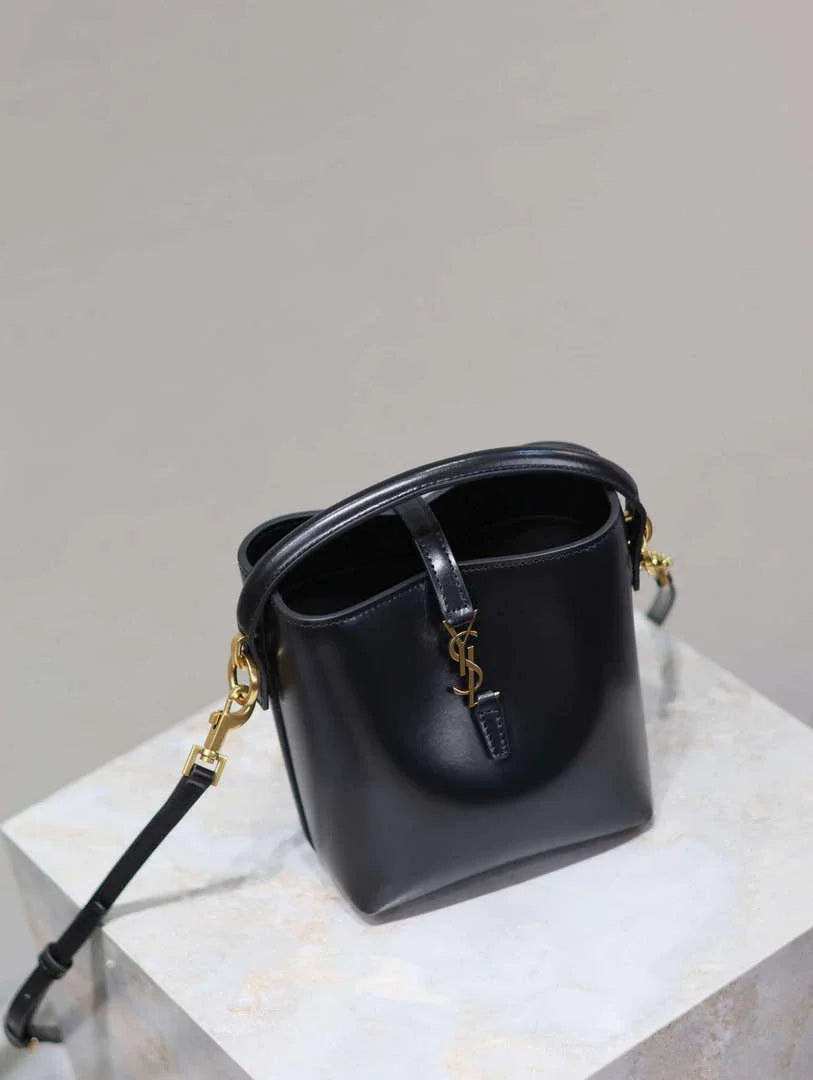 YSL 765870 LE 37 Mini in Lambskin leather Black