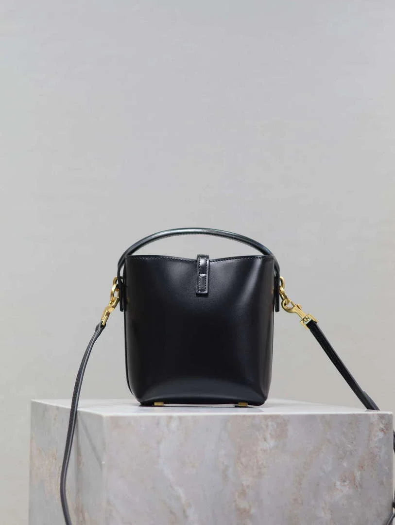 YSL 765870 LE 37 Mini in Lambskin leather Black