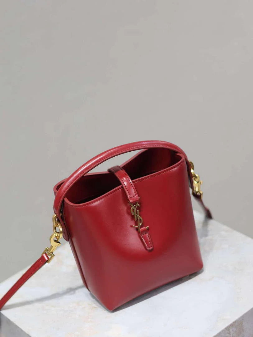YSL 765870 LE 37 Mini in Lambskin leather Red