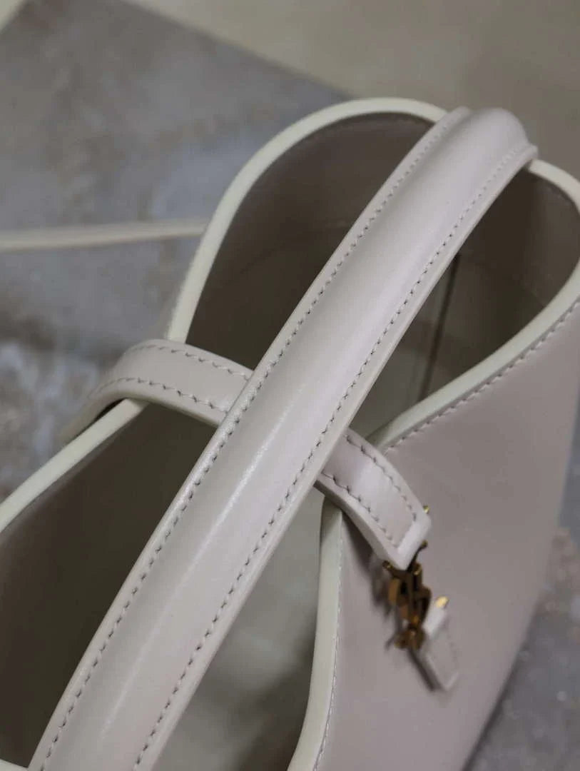 YSL 765870 LE 37 Mini in Lambskin leather White