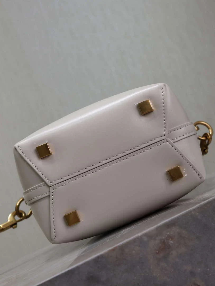YSL 765870 LE 37 Mini in Lambskin leather White