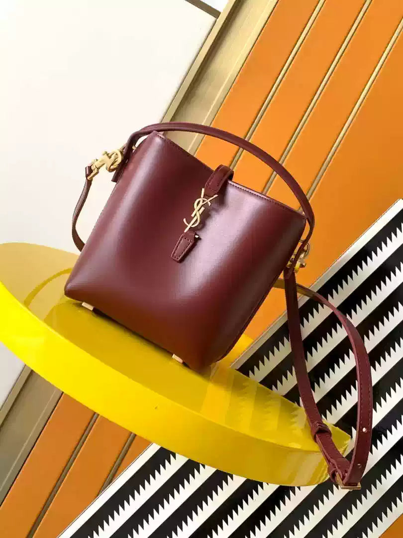 YSL 765870 LE 37 Mini in Lambskin leather Wine Red