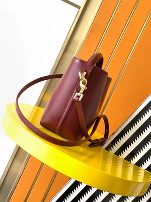 YSL 765870 LE 37 Mini in Lambskin leather Wine Red - Default Title - View 3