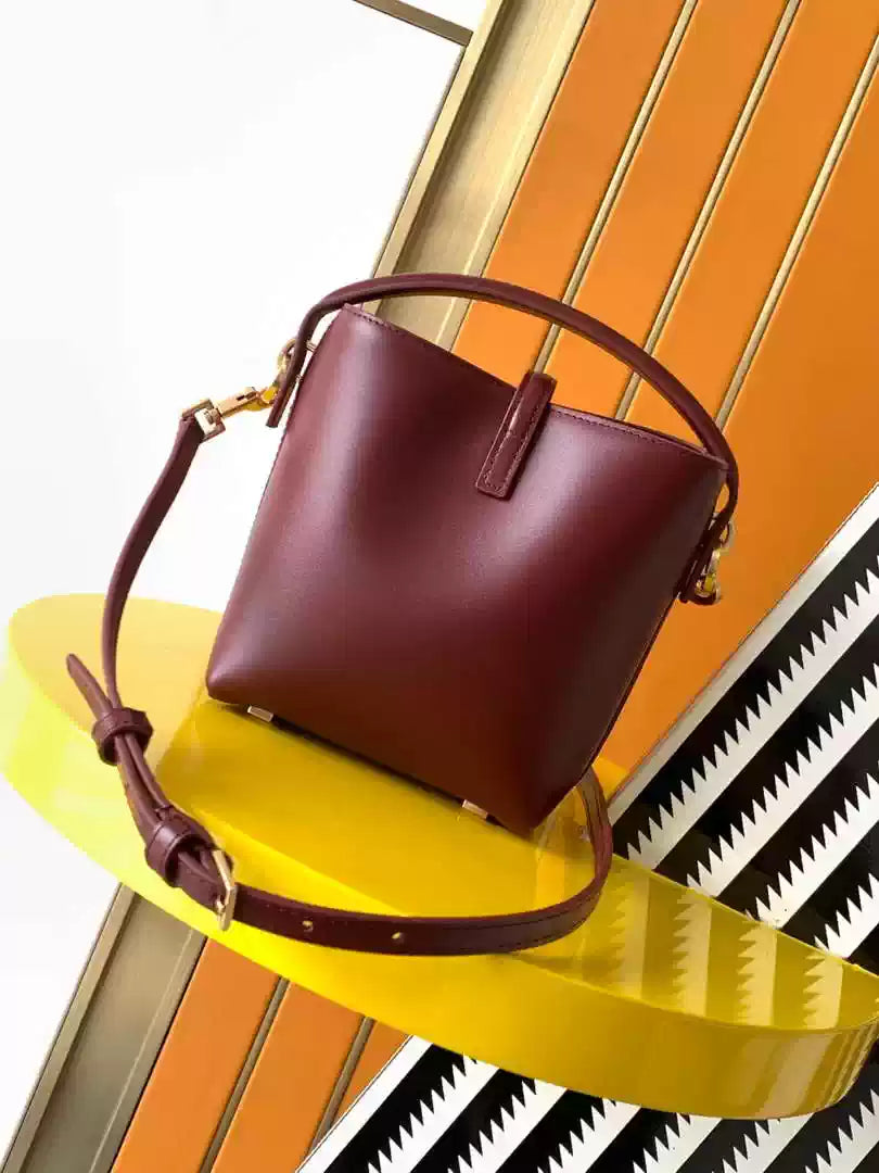 YSL 765870 LE 37 Mini in Lambskin leather Wine Red