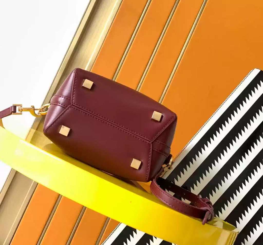 YSL 765870 LE 37 Mini in Lambskin leather Wine Red
