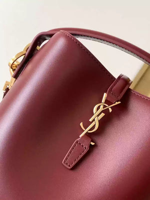 YSL 765870 LE 37 Mini in Lambskin leather Wine Red - Default Title - View 6