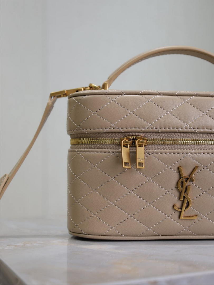 YSL 766731 GABY vanity bag in lambskin apricot