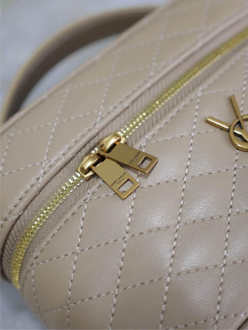 YSL 766731 GABY vanity bag in lambskin apricot