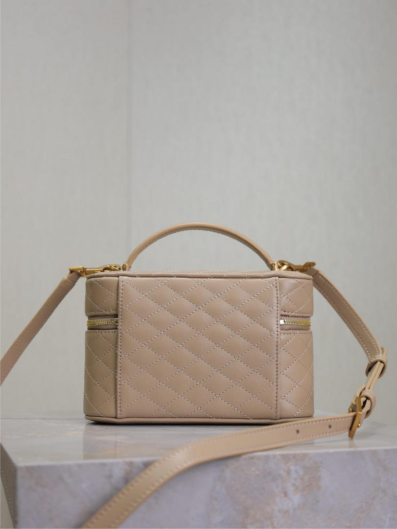 YSL 766731 GABY vanity bag in lambskin apricot
